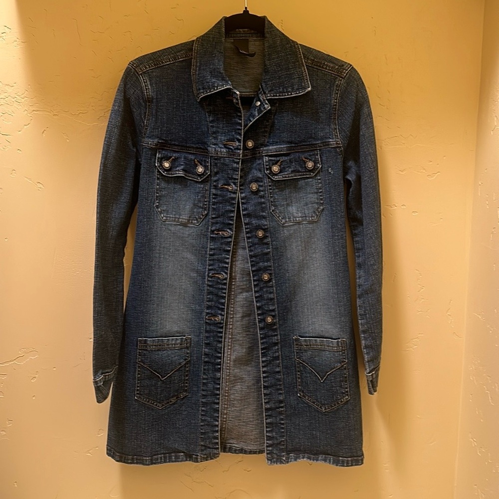 Bisou Bisou Long denim jacket sz 2